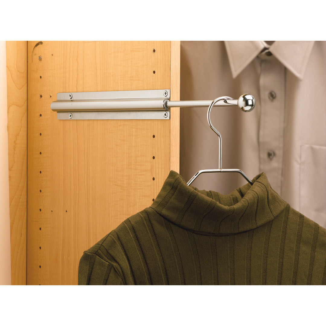 Rev-A-Shelf 6'' Extending Metal Closet Valet Clothes Rod, Chrome, CVL-12-CR