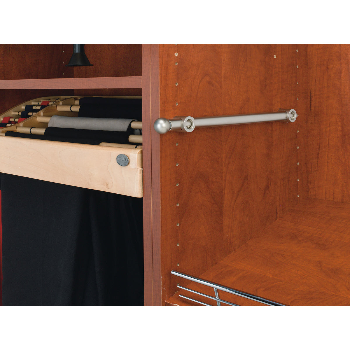 Rev-A-Shelf CVR-12-SN 12-Inch Extendable Designer Closet Valet Rod, Satin Nickel