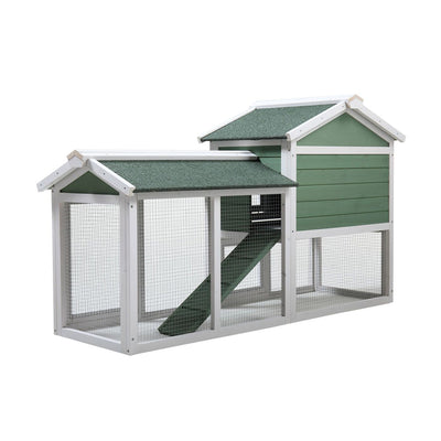 Coziwow 58" 2 Tier Chicken Coop Style Rabbit Guinea Pig Hutch, Green (For Parts)
