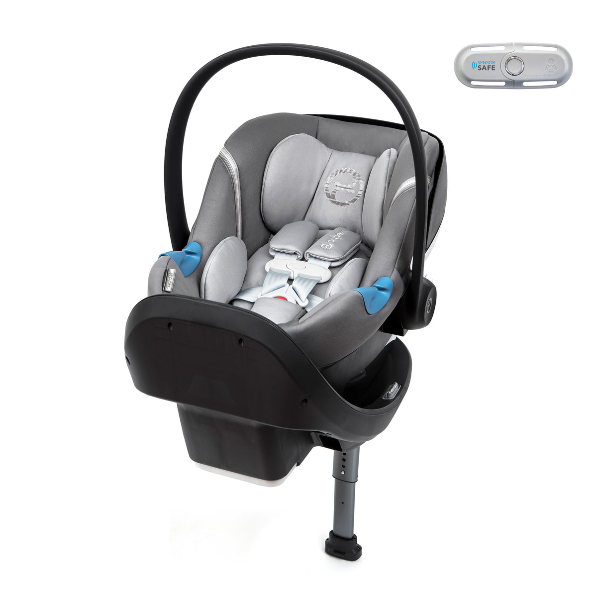 Cybex Aton M Car Seat & SafeLock Base w/ SensorSafe, Manhattan Gray (Open Box)