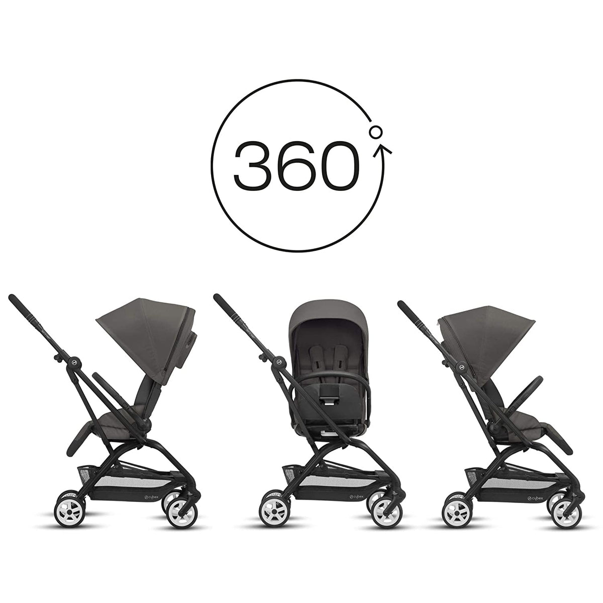Cybex Gold Eezy S Twist 2 Folding Travel System Baby and Toddler Stroller, Gray - VMInnovations