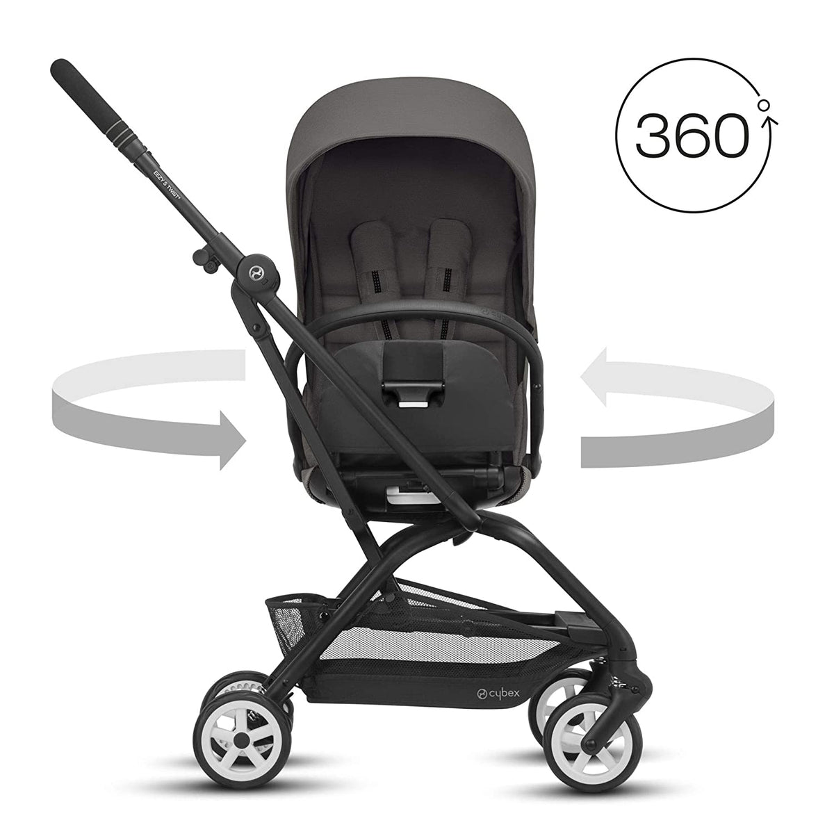 Cybex Gold Eezy S Twist 2 Folding Travel System Baby and Toddler Stroller, Gray - VMInnovations