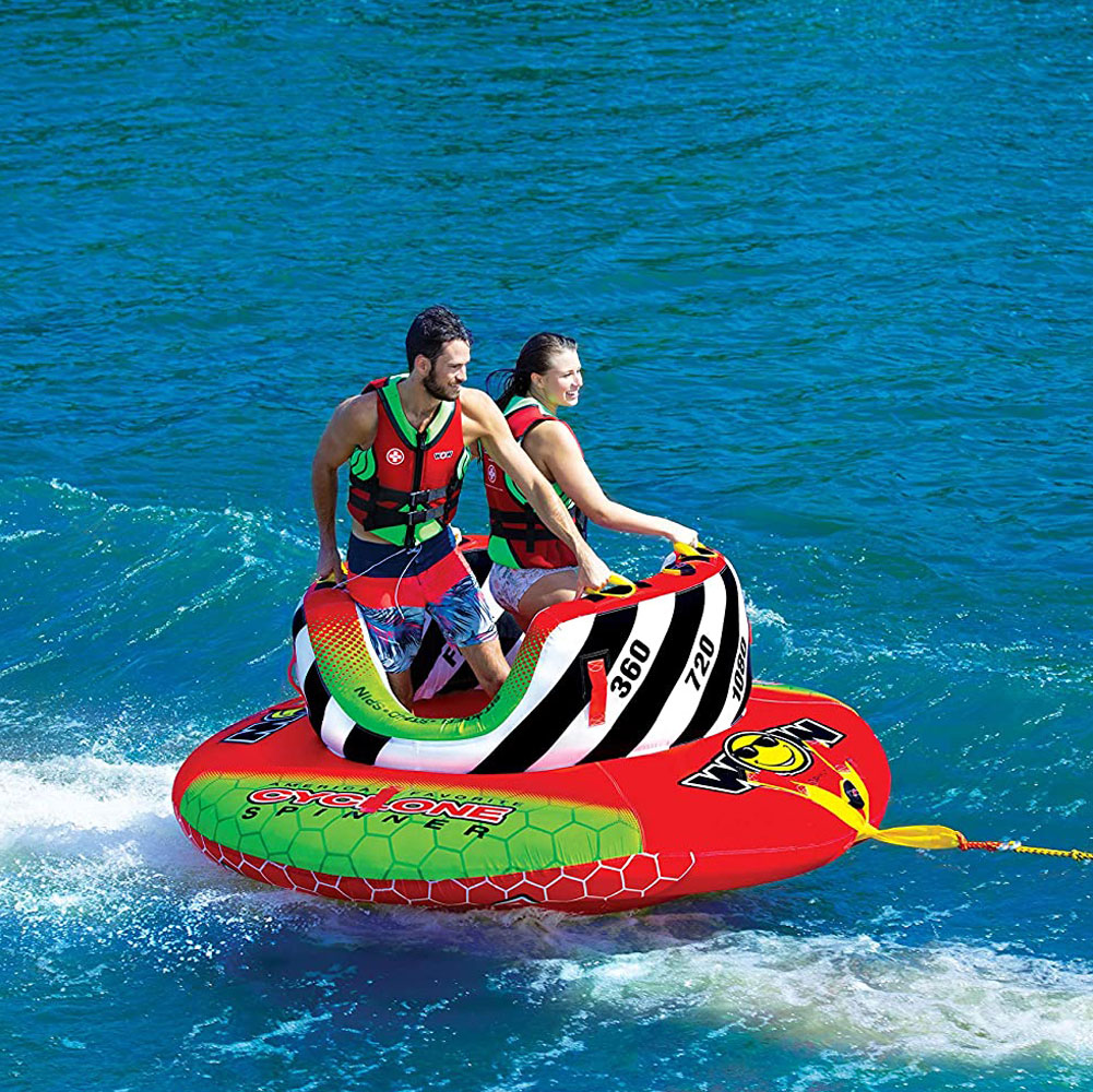 WOW Watersports Inflatable Big Shark Towable Boating Tube & Cyclone Spinner Tube - VMInnovations