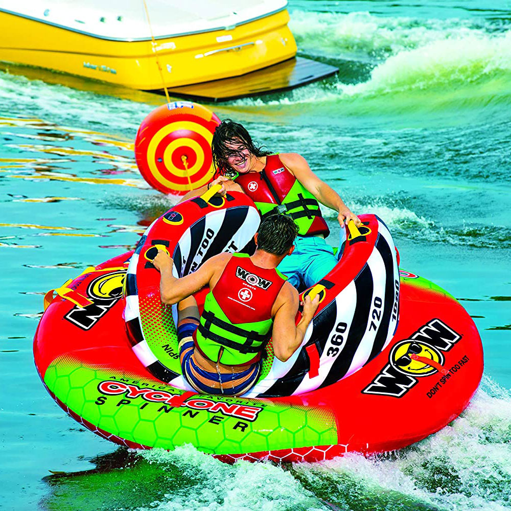 WOW Watersports Inflatable Big Shark Towable Boating Tube & Cyclone Spinner Tube - VMInnovations