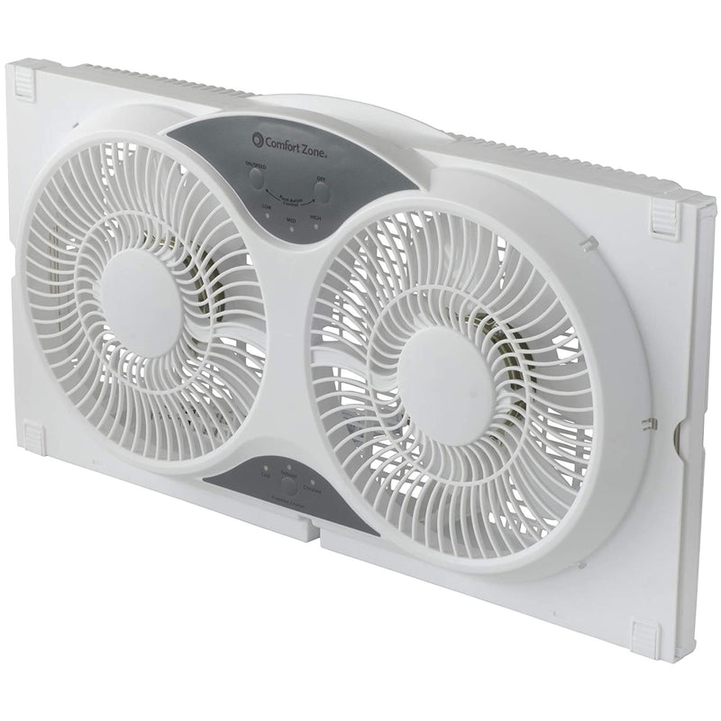 Comfort Zone 3 Speed Dual Reversible Window Sill Fan with Remote Control, White