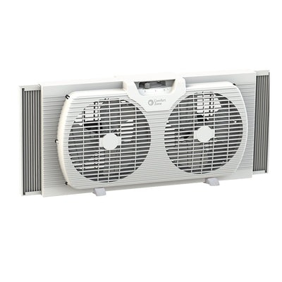 Comfort Zone 9 inch Twin Window Fan with Reversible Airflow Control (For Parts)
