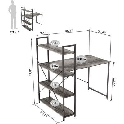 Nost & Host L Shaped Contemporary Home Office Computer Desk w/ Shelves(Open Box) - VMInnovations