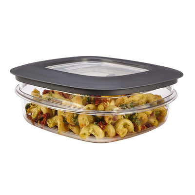 Rubbermaid 3 Cup Square Premier Plastic Storage Container w/ Lid, Clear (4 Pack)