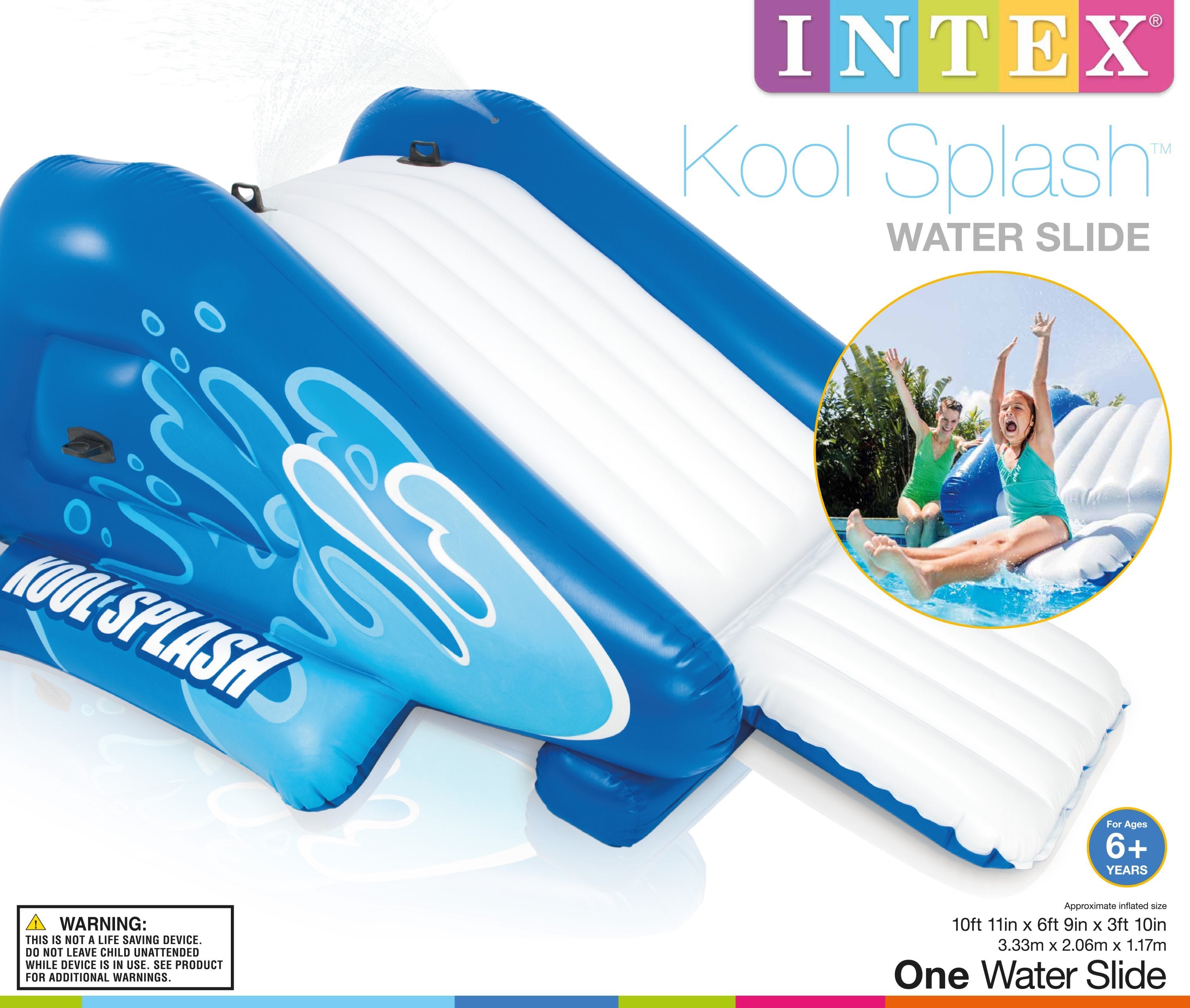 Intex Kool Splash Inflatable Pool Water Slide with Play Center, 1 Blue/1 Red
