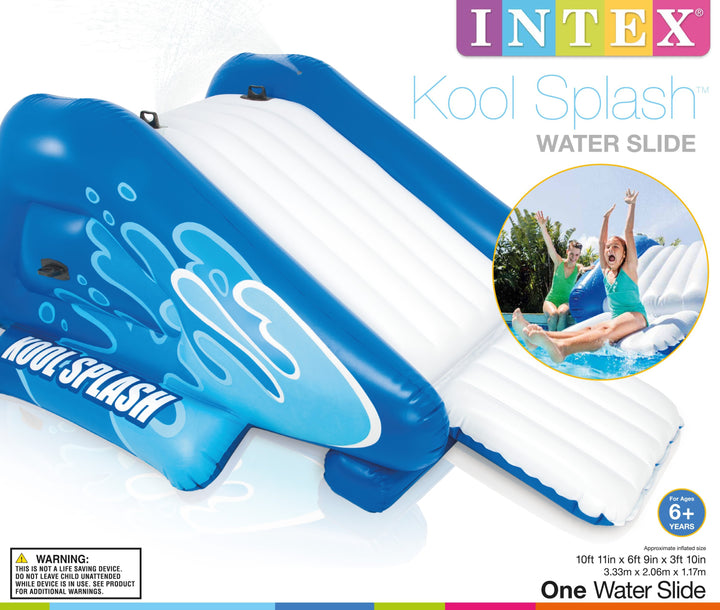 Intex Kool Splash Inflatable Pool Water Slide with Play Center, 1 Blue/1 Red