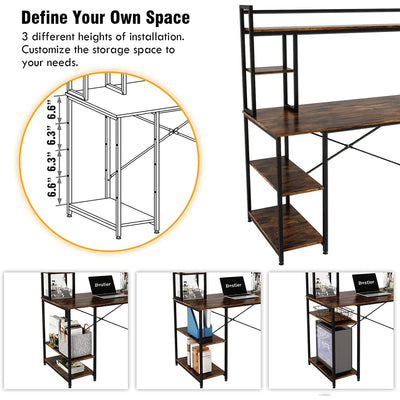 Bestier Computer 47" Office Desk Workstation with Storage Shelves (Open Box) - VMInnovations
