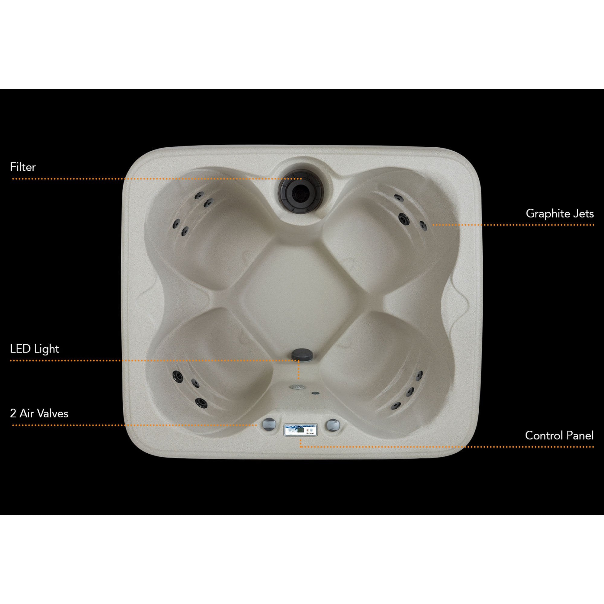 LifeSmart 4 Person Square Hot Tub Spa w/ 13 Jets & Cover w/ Steps (2 Pack)