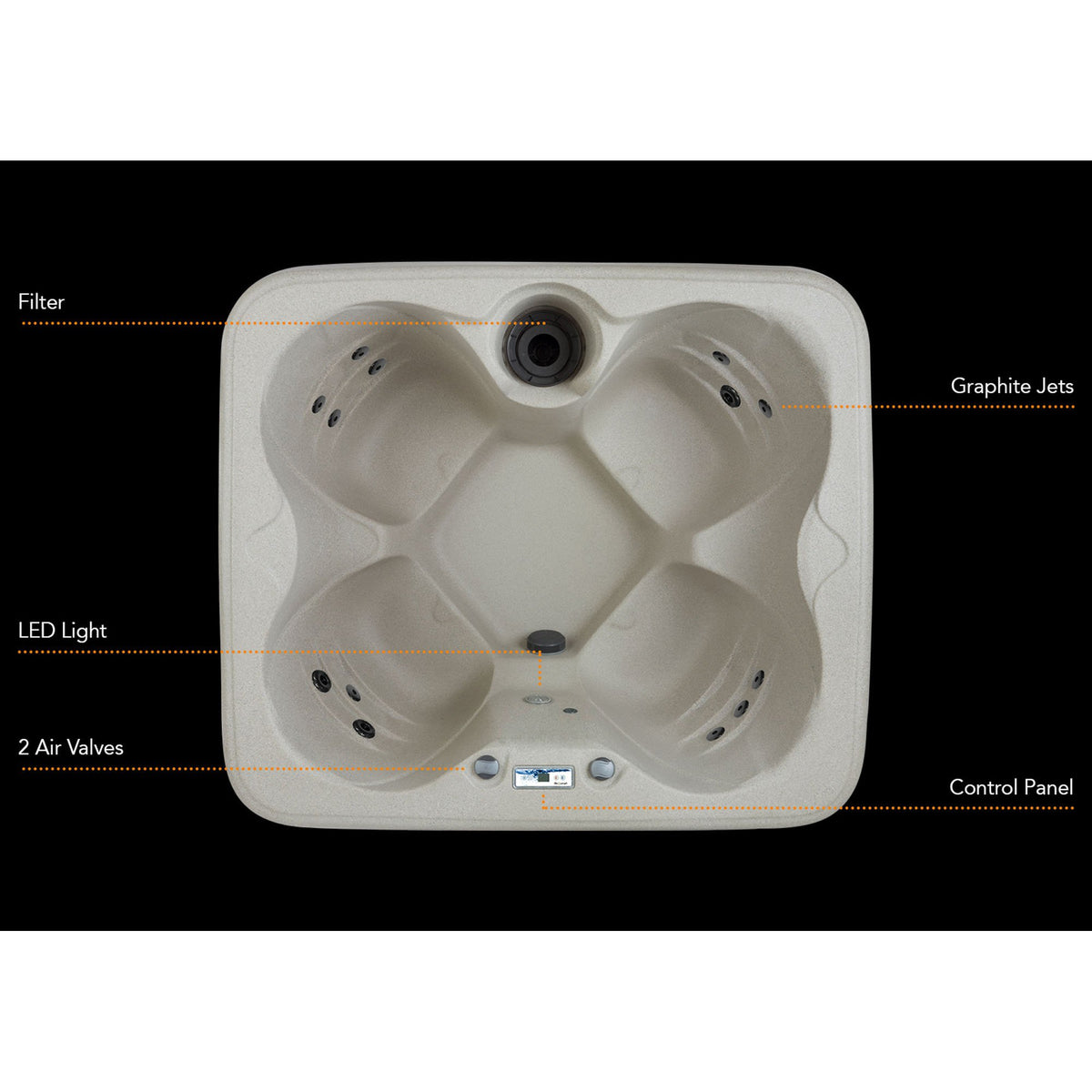 LifeSmart 4 Person Square Hot Tub Spa w/ 13 Jets & Cover w/ Steps (2 Pack)