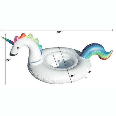 Inflatable Unicorn Baby Floating Lounger Raft Float for Swimming Pool (2 Pack)