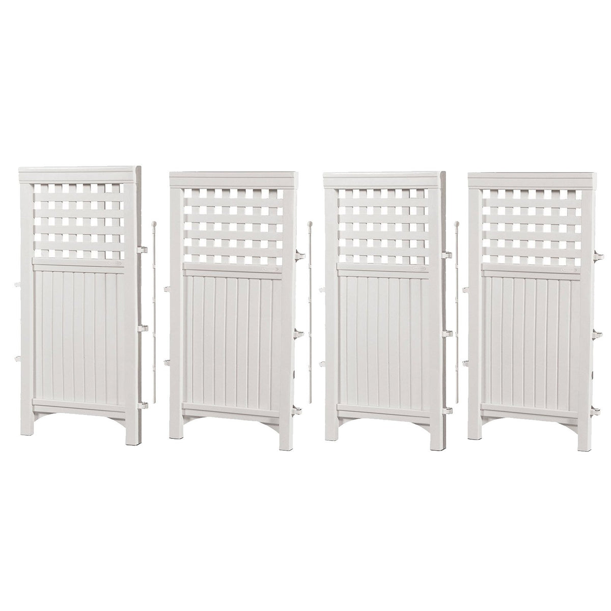 Suncast 4 Panel Wicker Screen Enclosure, Java & Outdoor 4-Panel Fence, White - VMInnovations