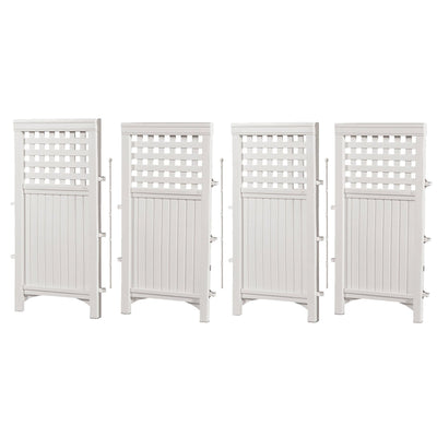 Suncast 4 Panel Wicker Screen Enclosure, Java & Outdoor 4-Panel Fence, White