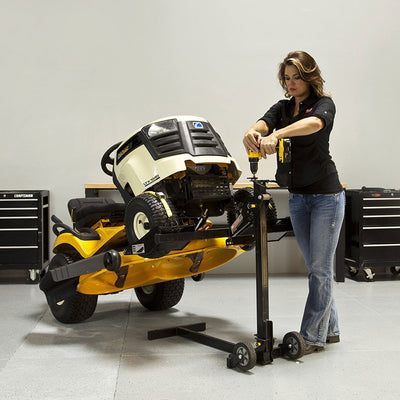 MoJack Compact Folding 300 lb max Lawn Mower Lift Jack (Certified Refurbished)