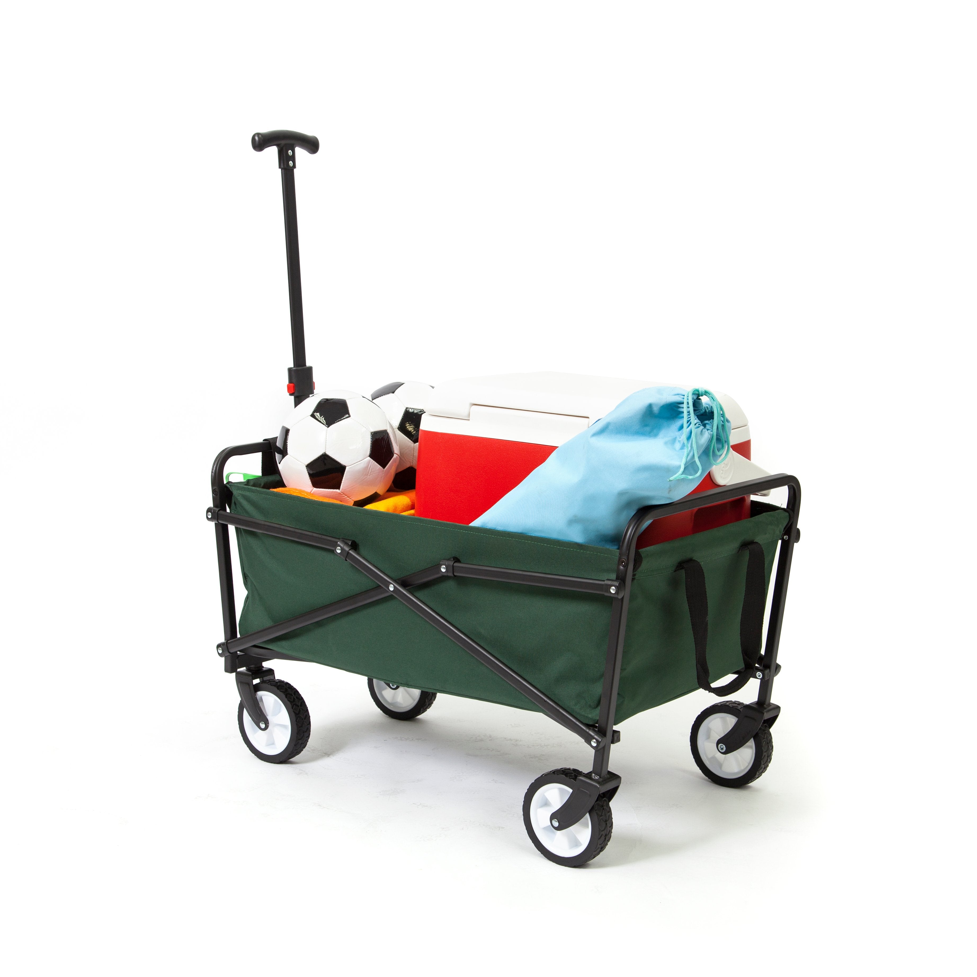 Seina Compact Folding Cart, Green with Seina Steel Collapsible Folding Cart, Red - VMInnovations