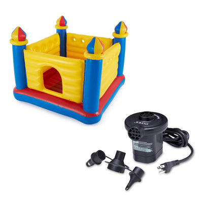 INTEX Inflatable Jump-O-Lene Ball Pit Castle Bouncer & Quick Fill Air Pump