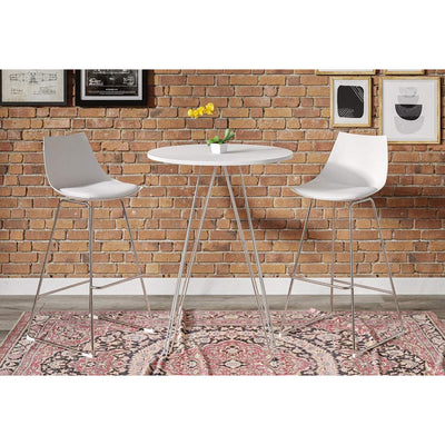 Wallace & Bay 24 Inch SH Neo White Plastic Bar Stool with Cushion Seat (4 Pack)