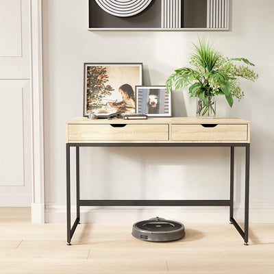 Bestier Office Writing Computer Workstation Desk w/ 2 Drawers, 43.3", Oak (Used) - VMInnovations