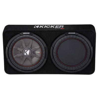 Kicker Dual 12" Slim Subwoofer Enclosure, Planet Audio 1500 Amp & QPOWER WireKit