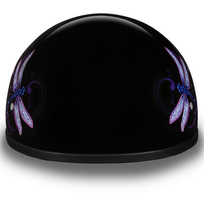 Daytona Helmets Motorcycle Half Helmet Skull Cap, Medium, Gloss Black, Dragonfly