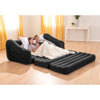Intex Quick Fill 120 Volt AC Electric 38.9 CFM Inflatable Float & Air Bed PumpIntex Inflatable Queen Size Pull Out Futon Sofa Couch Sleep Away Bed, Dark Gray