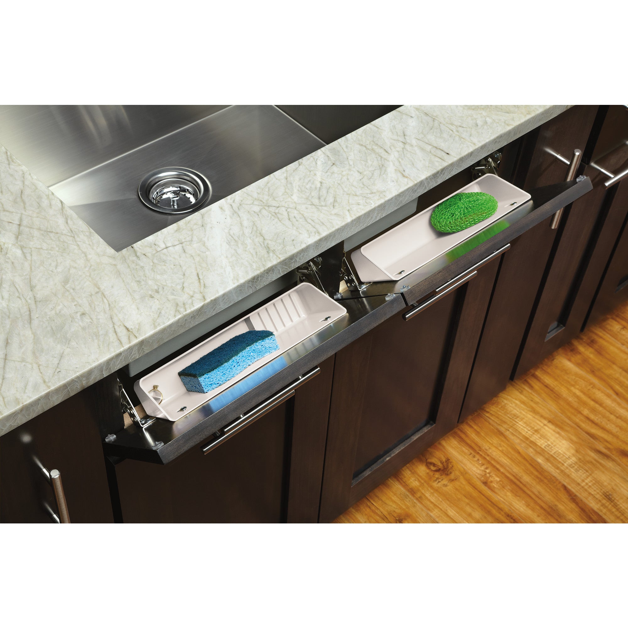 Rev-A-Shelf 6572-11-11-52 11" Kitchen Sink Front Tip-Out Trays, White (2 Pack)