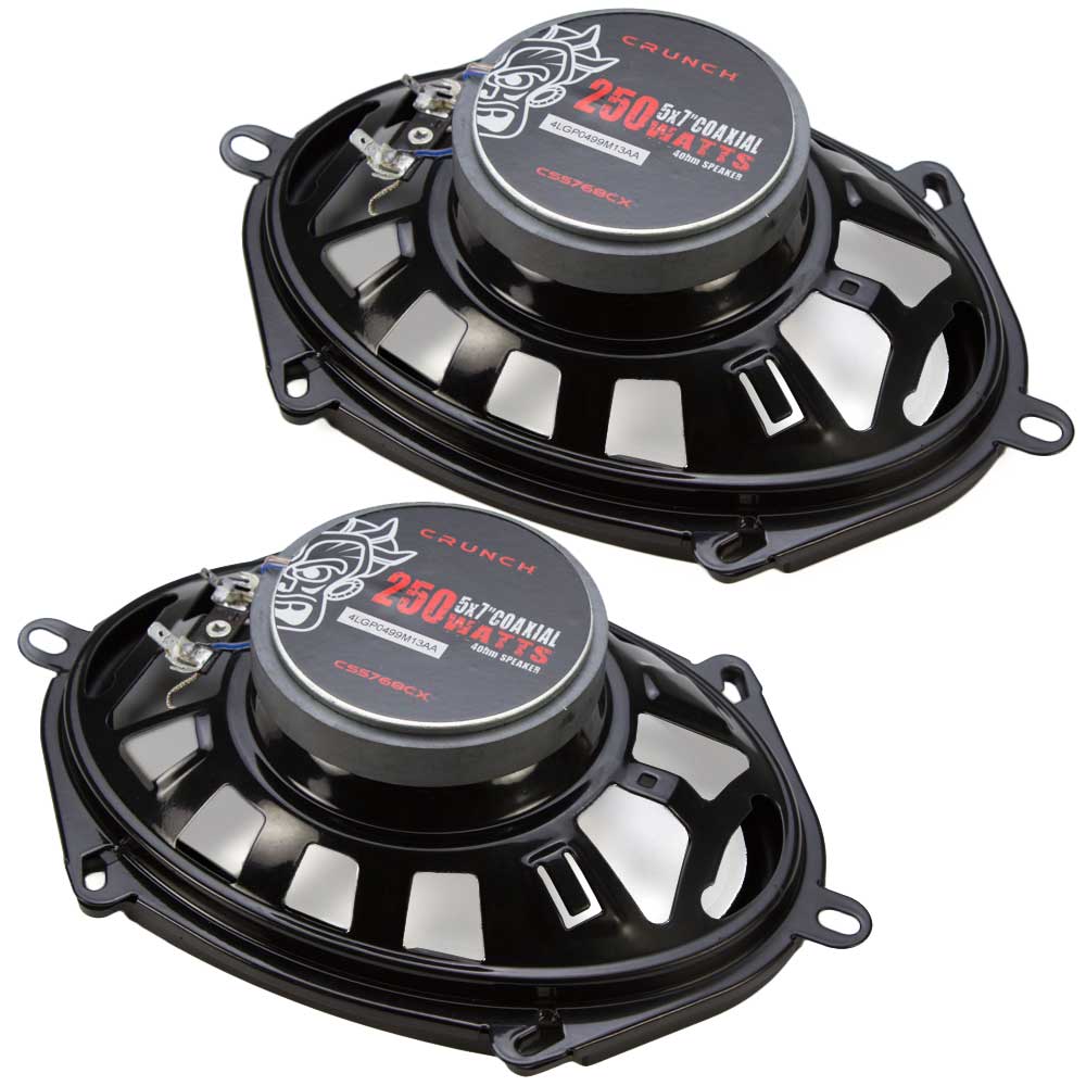 Crunch CS5768CX 250W Full Range 2 Way Coaxial 5x7 by 6x8" Speaker Pair (4 Pack)