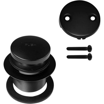 Westbrass 1.5 Inch Tiptoe Bathtub Trim Set w/ 2 Hole Faceplate, Black (2 Pack)