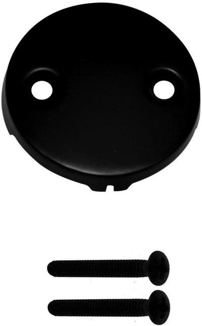 Westbrass 1.5 Inch Tiptoe Bathtub Trim Set w/ 2 Hole Faceplate, Black (2 Pack)