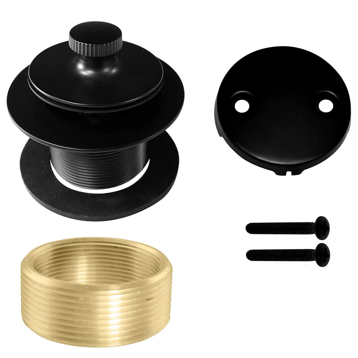 Westbrass 1.5" Dia Twist & Close Bathtub Trim Set w/ 2 Hole Faceplate (2 Pack)