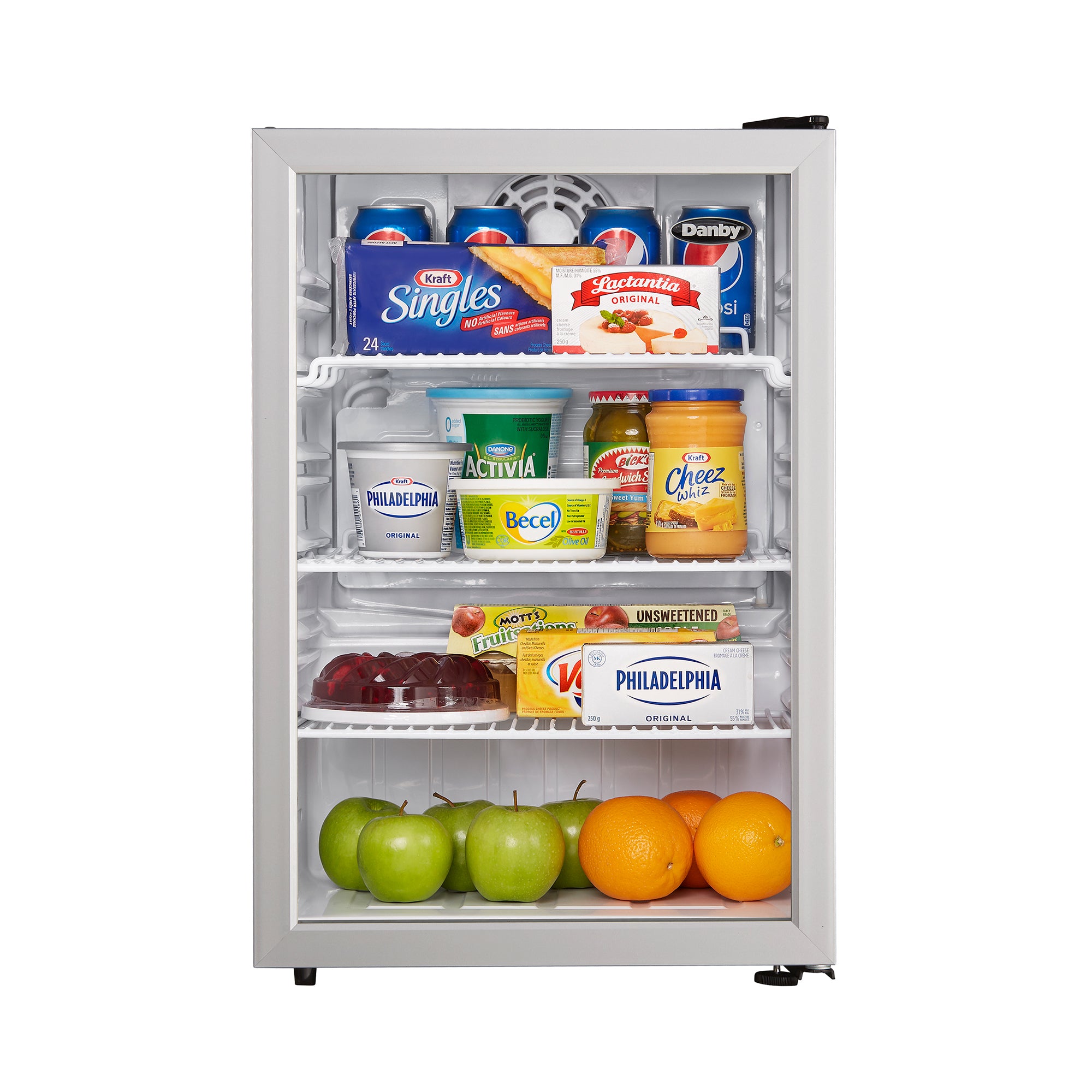 Danby 2.6 Cu. Ft. Glass Door Mini Fridge Compact Refrigerator, Silver (2 Pack) - VMInnovations