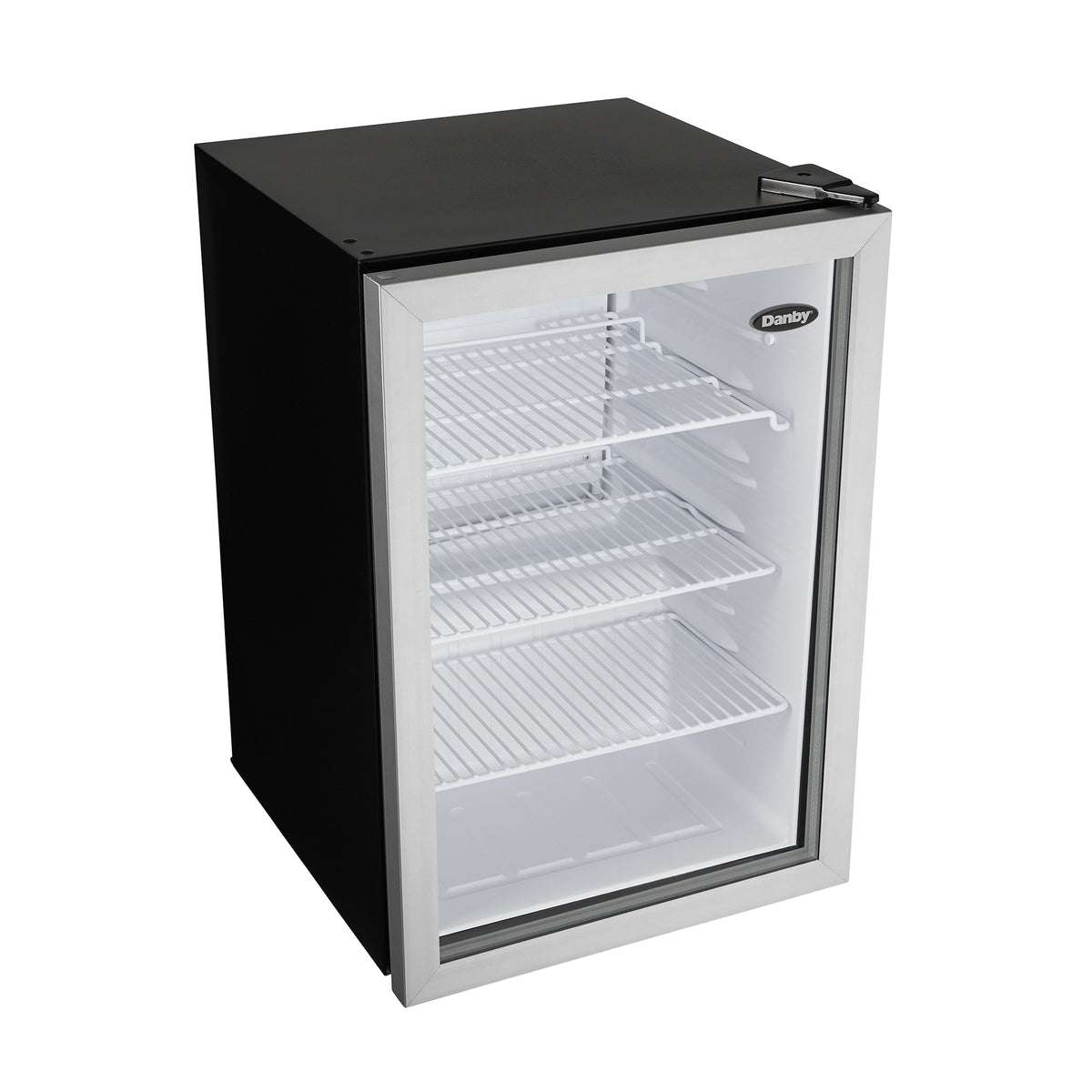 Danby 2.6 Cu. Ft. Glass Door Mini Fridge Compact Refrigerator, Silver (2 Pack)