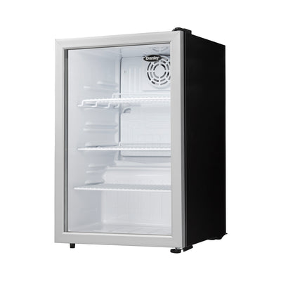 Danby 2.6 Cu. Ft. Glass Door Mini Fridge Compact Refrigerator, Silver (2 Pack)