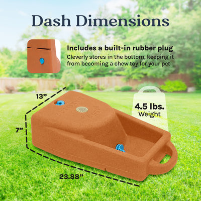 Dakota 283 Dash 3.5 Gallon Water Bowl/Dispenser System for Dogs & Pets, Orange