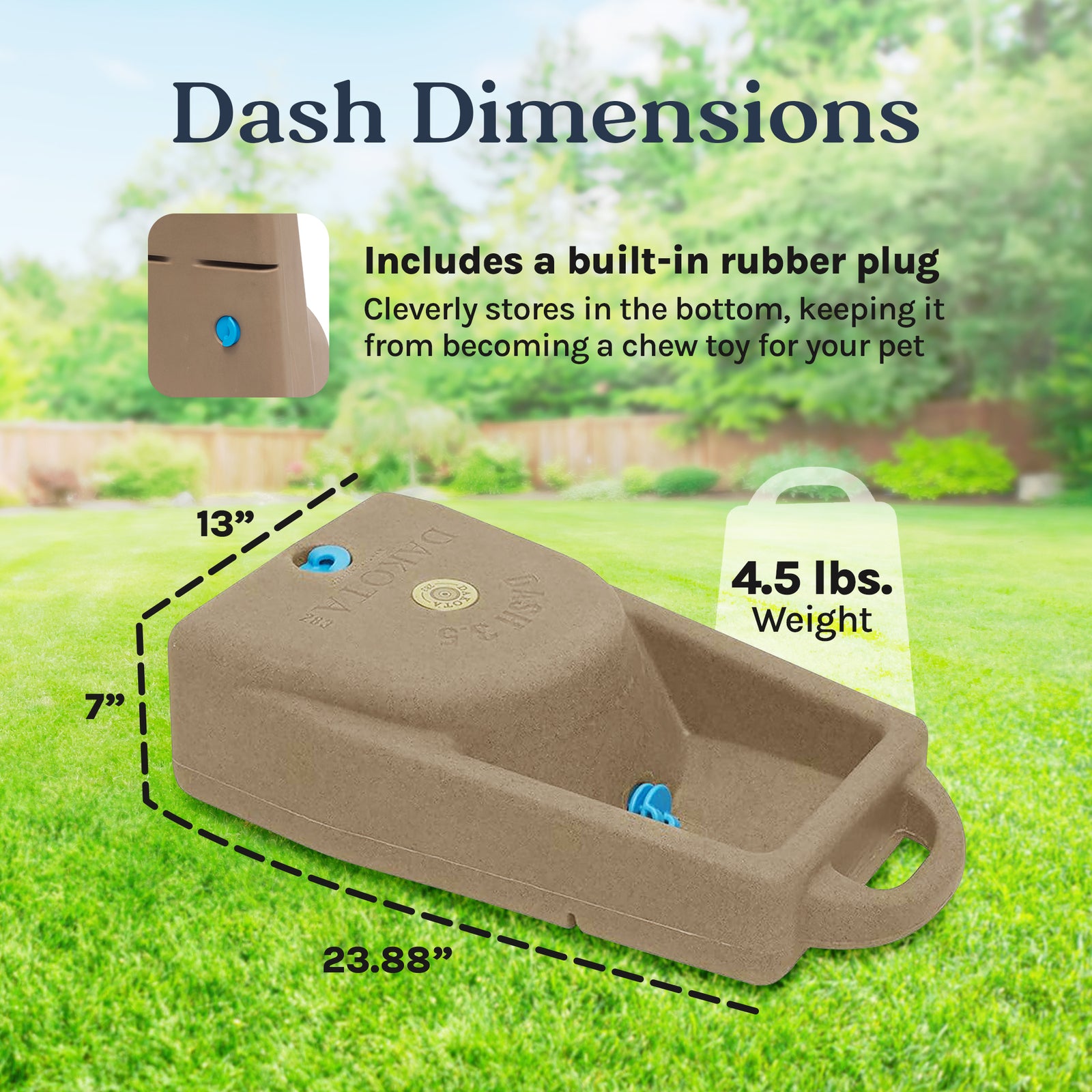 Dakota 283 Dash 3.5 Gallon Water Dispenser System for Dogs & Pets, Coyote Tan - VMInnovations