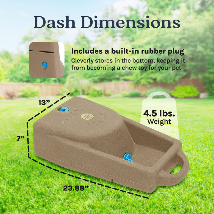 Dakota 283 Dash 3.5 Gallon Water Dispenser System for Dogs & Pets, Coyote Tan