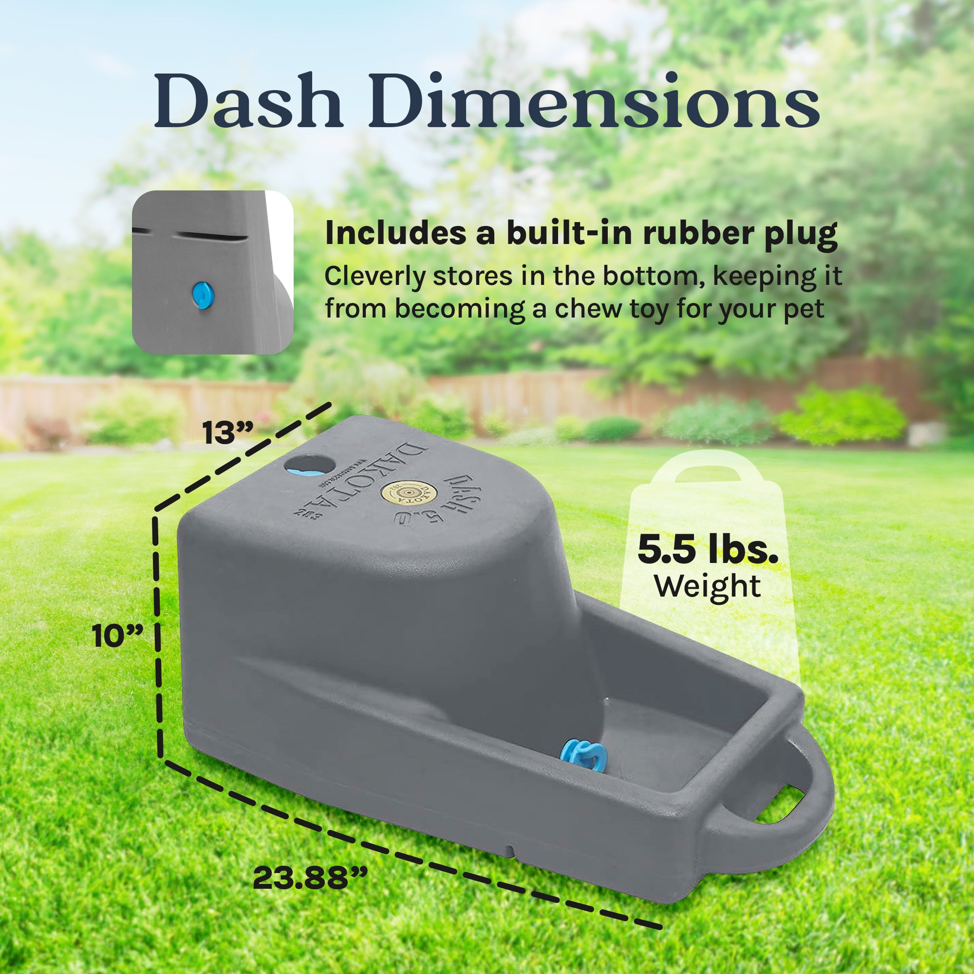 Dakota 283 Dash 5 Gallon Water System for Dogs & Pets, Dark Granite (Open Box) - VMInnovations