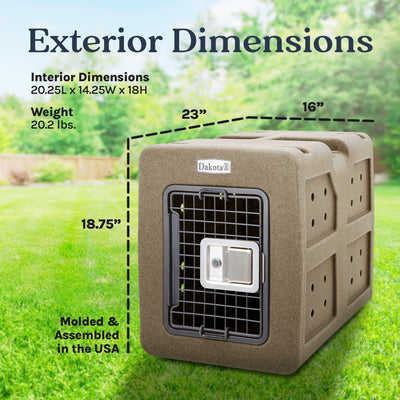 Dakota Easy To Clean Kennel w/ Handle & Latching Door, Coyote Granite (Open Box) - VMInnovations