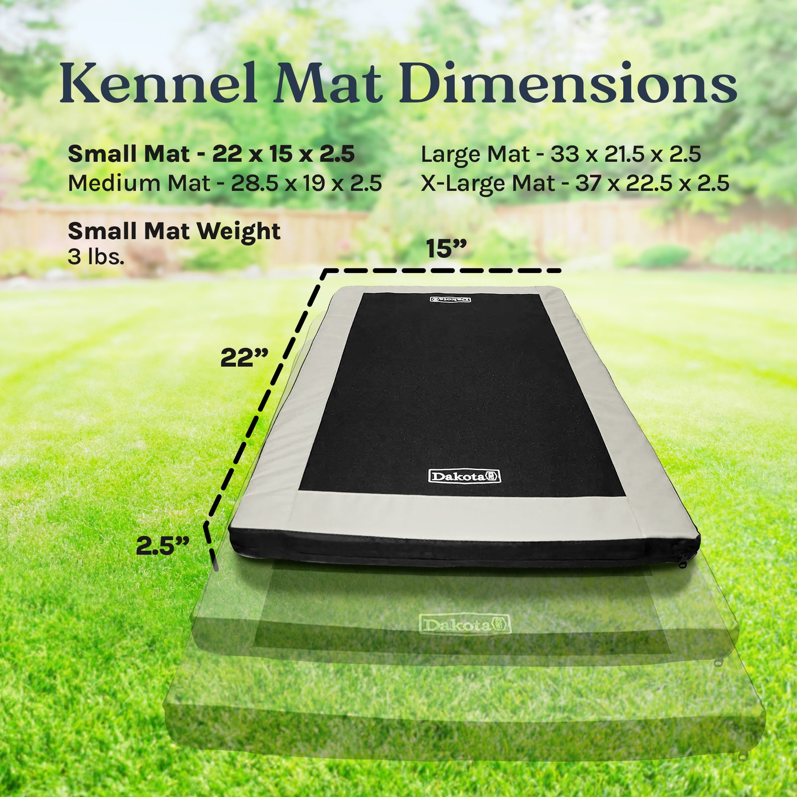 Dakota 283 G3 Washable Portable Padded Kennel Mat Crate Bed for Dogs/Pets, Small - VMInnovations