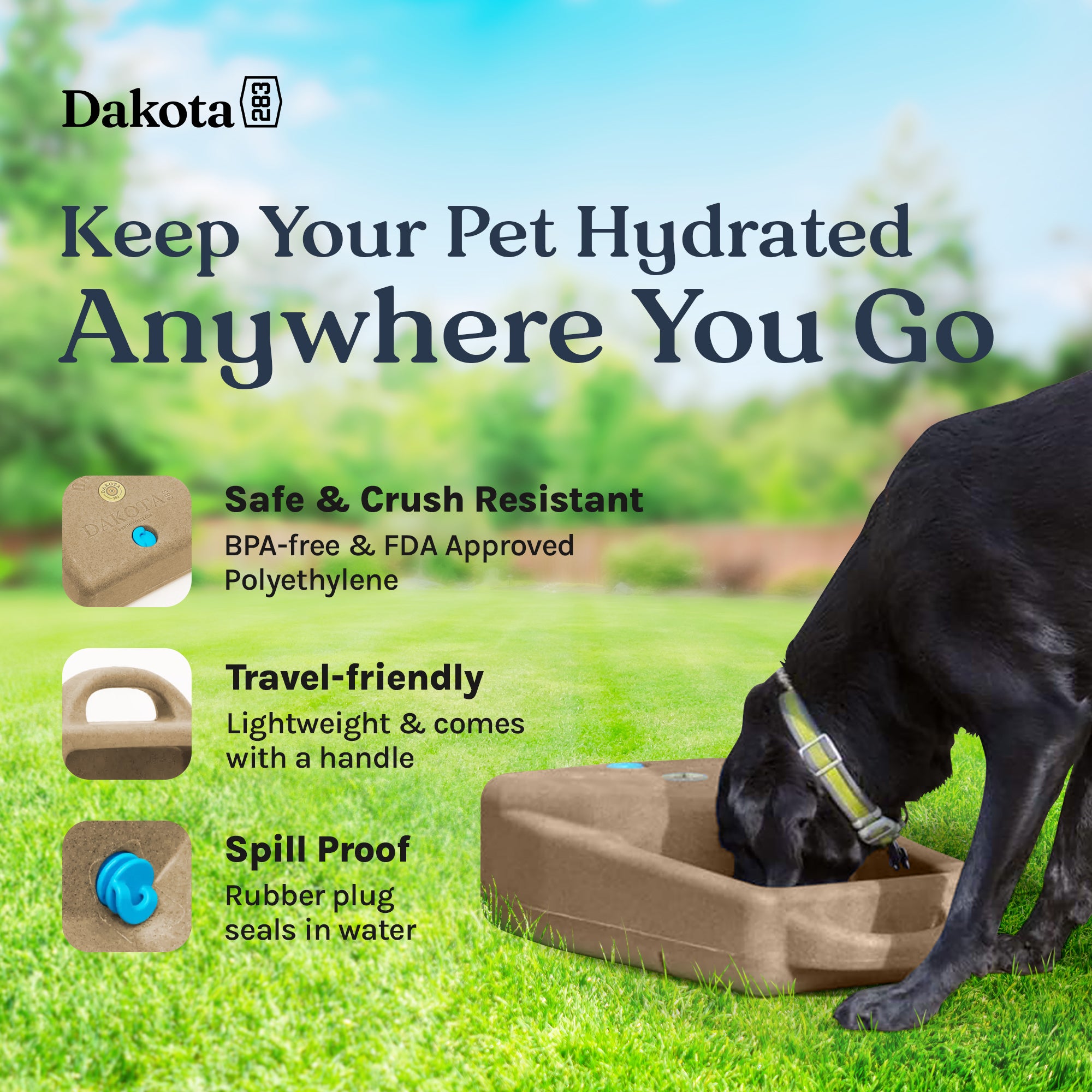 Dakota 283 3.5 Gal Water Dispenser System for Dogs & Pets, Coyote Tan (Open Box) - VMInnovations