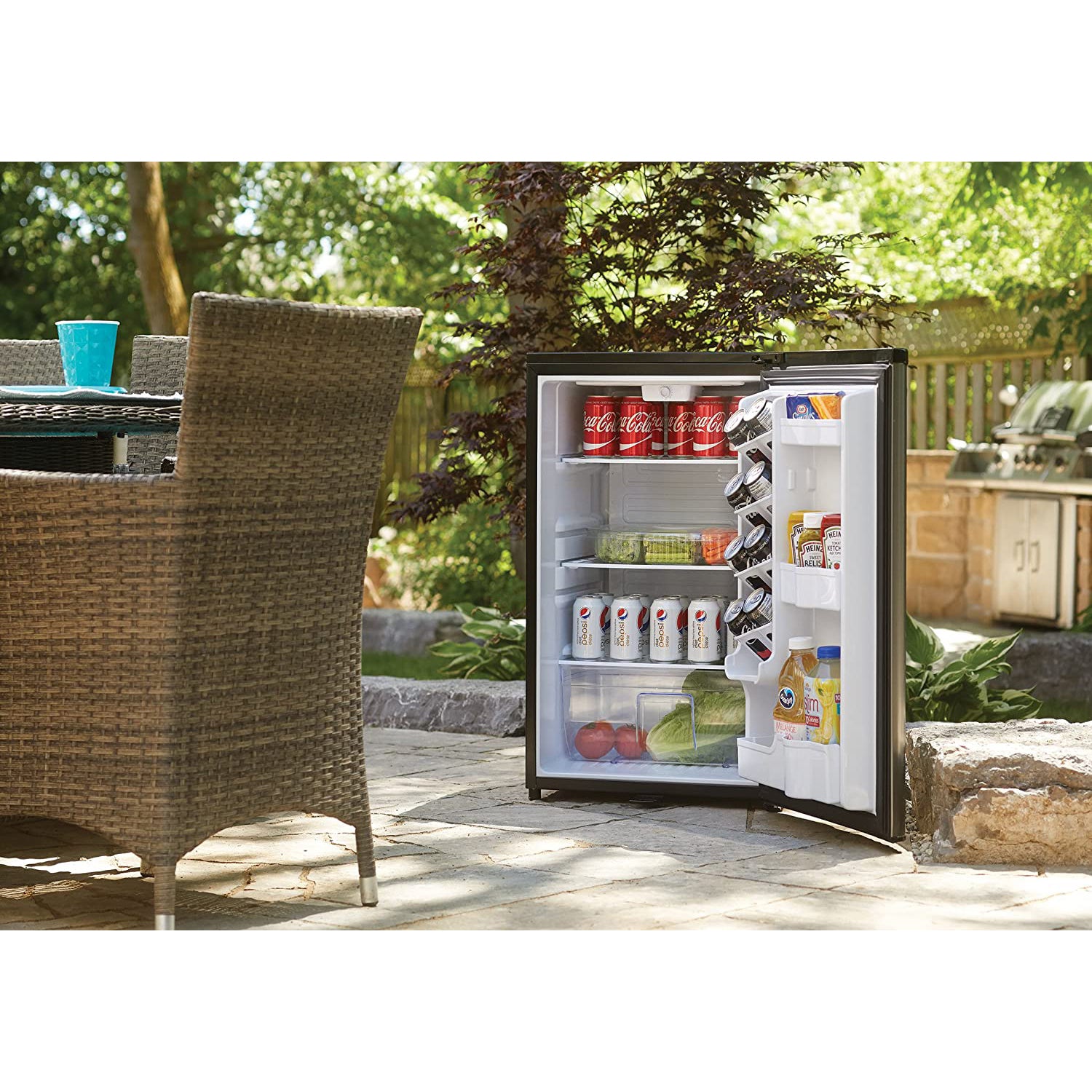 Danby 4.4 cu.ft. Small Indoor/Outdoor Compact Mini Refrigerator, Stainless Steel (Refurbished)