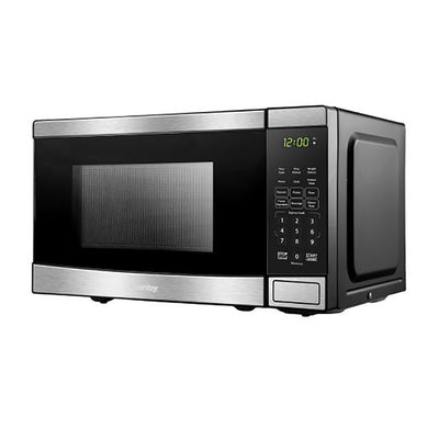 Danby 700W 0.7 Cubic Feet Convenient Stainless Steel Countertop Microwave, Black