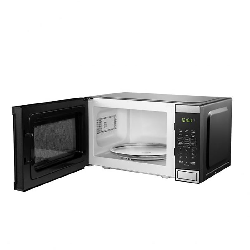 Danby 700W 0.7 Cubic Feet Convenient Stainless Steel Countertop Microwave, Black