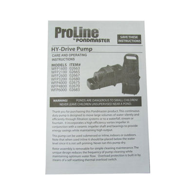 Pondmaster 02675 4000 GPH Supreme ProLine Waterfall Pump (Certified Refurbished)