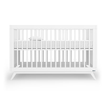 dadada Soho 3 in 1 Solid Beech Wood Convertible Baby Crib to Toddler Bed, White