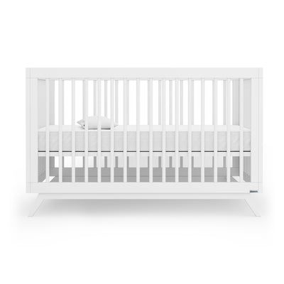 dadada Soho 3 in 1 Solid Beech Wood Convertible Baby Crib to Toddler Bed, White
