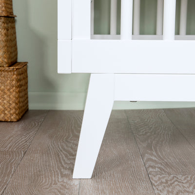 dadada Soho 3 in 1 Solid Beech Wood Convertible Baby Crib to Toddler Bed, White